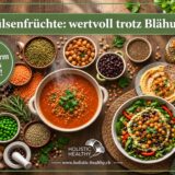 Linsen, Kichererbsen und Bohnen in Schalen – nährstoffreiche Hülsenfrüchte für eine darmfreundliche Ernährung
